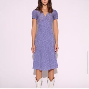 REALIZATION PAR TEALE PURPLE HAZE MIDI WRAP DRESS